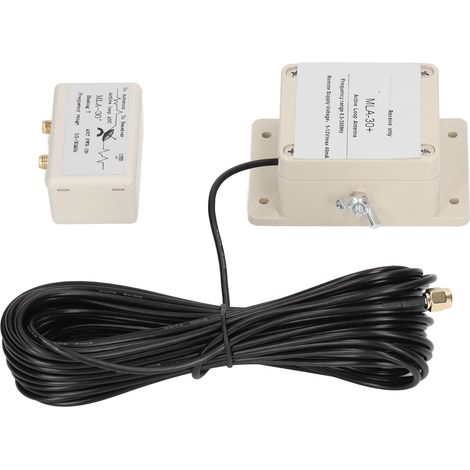 Antenne boucle active pour la réception radio en ondes courtes et moyennes avec amplificateur intégré à faible bruit (DC 5–12 V) (1/5)