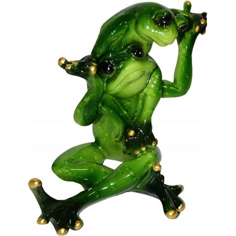 Figur mit 2 Fröschen „auf dem Rücken“ 12 x 10 x 12,5 cm (1/5)