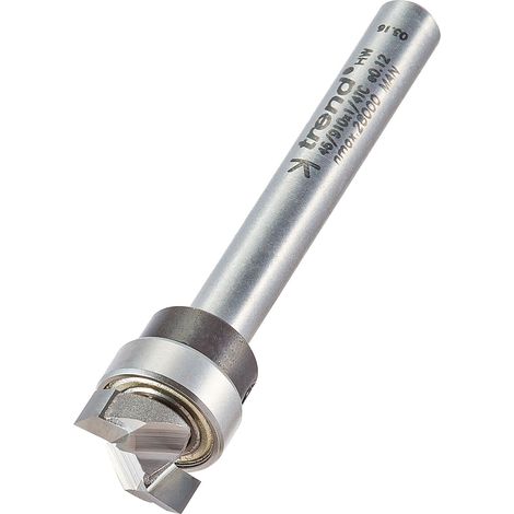 Trend Fresatore per Profilatura Guidato Professionale, Diametro 12,7 mm x Taglio 4 mm, Gambo da 6,35 mm, Cuscinetto da 12,7 mm, Punta in Carburo di Tungsteno, 46/910X1/4TC