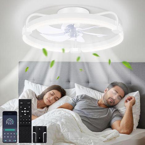 50cm Ventilateur Plafond, Lumière et Télécommande, Minuterie, Blanc  3000K-6500K Dimmable, 6 Vitesses Réversible, Mémoire, Silencieux Ventilateur Plafonnier, Salon, Chambre à Coucher (1/5)