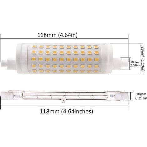 R7S LED-Lampe 118 mm 15 W dimmbar warmweiß 3000 K, entspricht J118 R7S 150 W-200 W Halogen-Stiftlampe, AC 220 V, R7S LED-Keramik für Studio/Wohnzimmer, [Energieklasse A] (1/4)