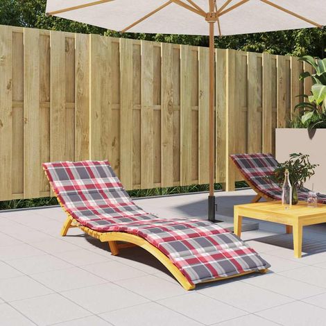 vidaXL Cojín de tumbona de tela Oxford a cuadros rojo 200x50x3 cm (1/5)