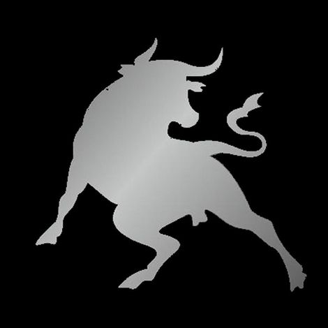 Adhesif Sticker Argent Taureau Corrida H84mm x L90mm