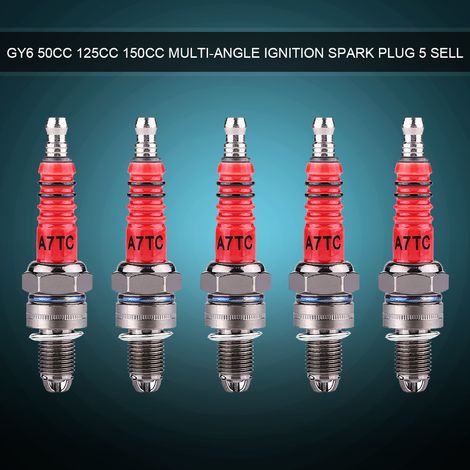 5 bougies d'allumage racing à électrode unique pour scooter GY6 50CC 125CC 150CC, lot de 5 (1/5)