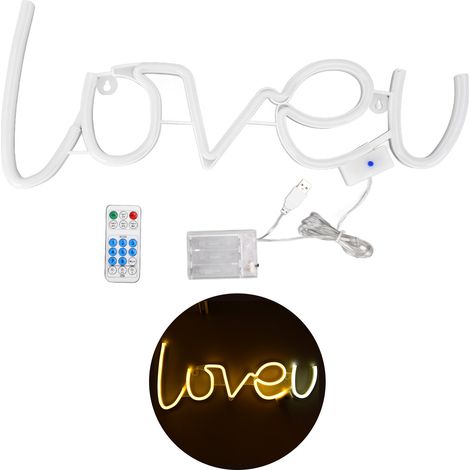 Lumière LED Néon LOVEU 18 touches 8 modes Minuterie Télécommande USB Décoration Maison 300LM Blanc Chaud + Blanc (1/5)