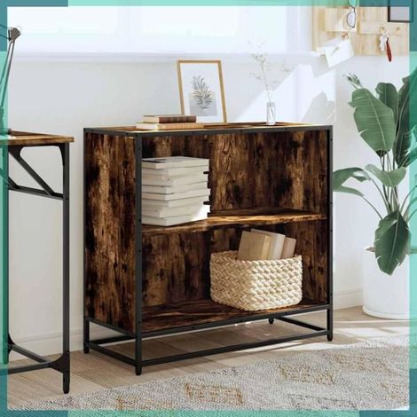 849106 Bibliothèque chêne fumé 80,5x35x76 cm bois d'ingénierie (1/5)