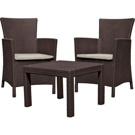 Keter Rosario conjunto de muebles de jardín marrón 3 piezas (1/2)