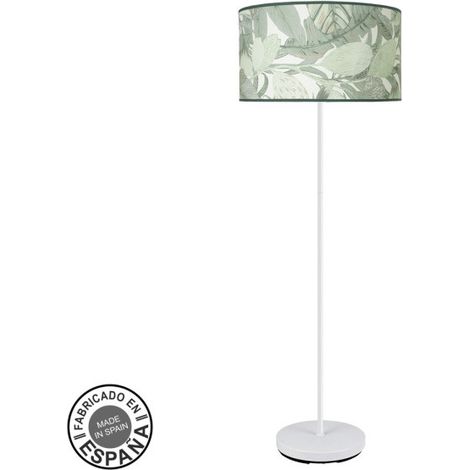 FABRILAMP Lampada da terra de lampada da terra Moda 1xe27 Foglia bianca/verde
