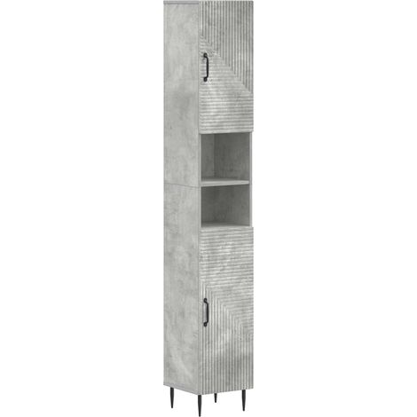 vidaXL Armadio da Bagno con Ripiano Aperto HAARLEM Grigio Cemento (1/5)