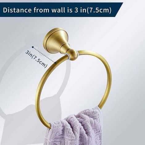 Anneau porte-serviettes mural - - Rond - Laiton antique brossé - Rotation 180° - Anti-corrosion (1/4)
