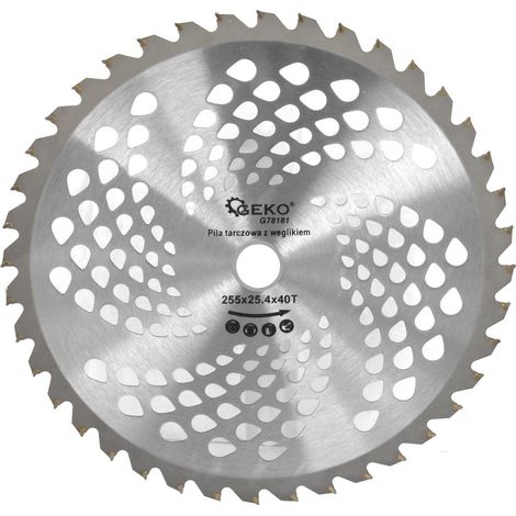 Disque à pointe carbure pour débroussailleuse thermique 255x25,4mmx40T (25/50) (1/3)