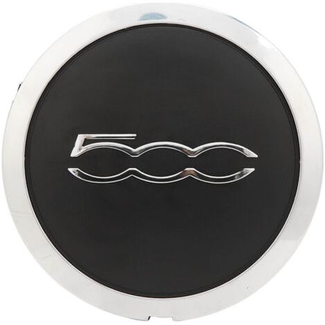Tapa central de buje de rueda con embellecedor cromado, 68078419AC Tapa central de buje de rueda de repuesto para FIAT 500, Tapas centrales de buje de rueda de coche negras