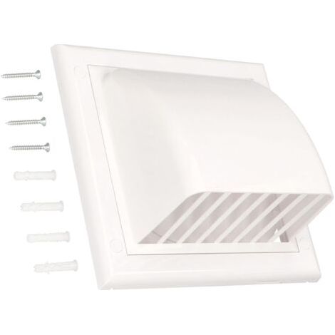Conduit d'air mural - Diamètre : 100 mm - Sortie murale avec clapet anti-retour - Couvercle de ventilation pour systèmes de ventilation ronds-NANOTEH (1/5)