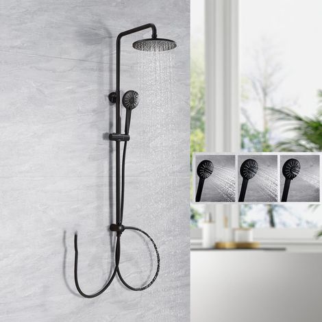 Cecipa Max Système de Douche Noir Colonne de Douche Cascade avec Douchette 3 Fonctions Ensemble de Douche en acier inoxydable douche pluie (1/5)
