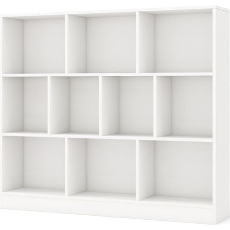 Libreria aperta 120 x 24 x 104 cm pratico contenitore design moderno pannello in legno ingegnerizzato bianco 200017782
