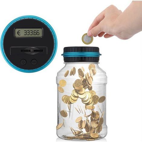 Tirelire Electronique, Numérique Tirelire EUR Compteur, Automatique Coin Comptant Money Box pour Enfants et Adulte, 1,8L Tirelire avec écran LCD (1/4)