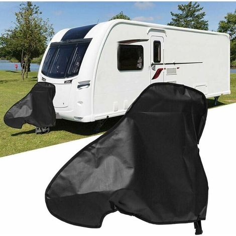 JKWG Housse de Timon Remorques, Attelage Housse, Étanche Résistant Aux UV et Respirant Universelle Couverture de remorquage Housse pour Tête dattelage de Caravane Remorque, avec Sangles 876240cm Noir (1/5)