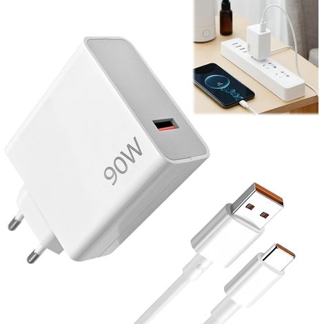 90W Chargeur Rapide avec Câble USB C 1.5M pour 15 14 13 Ultra POCO F6 X7 F7 Pro,Chargeur Turbo Hypercharge pour Note 14S 13 Pro5G 13 Lite13T Mix Flip Pad 7 Pro POCO M6 X6 F5 (1/5)