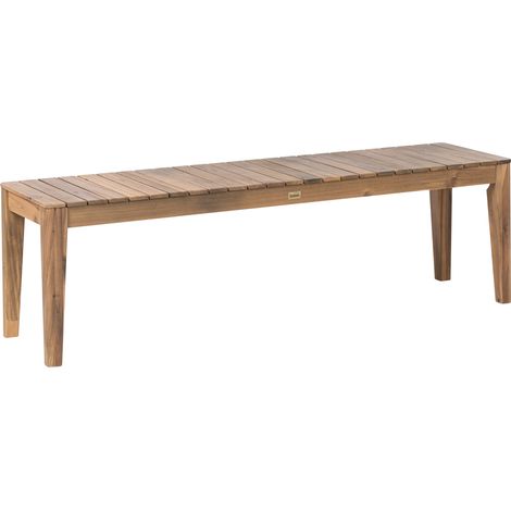 Banco de jardín rústico de madera de acacia certificada para exteriores 155 cm marrón claro Chioggia (1/5)
