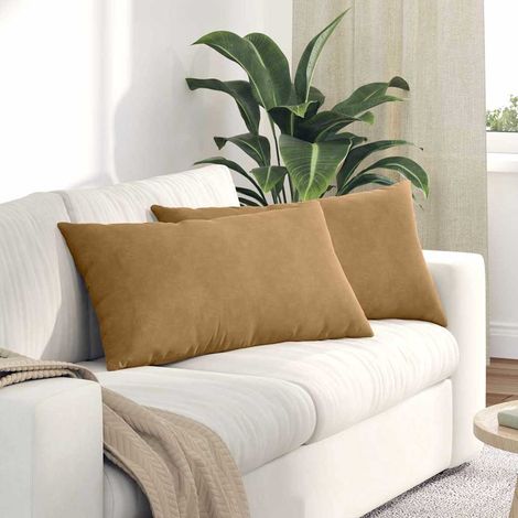 vidaXL  Sofa Pillows  2 pcs Brown 80 x 40 cm Corduroy Fabric