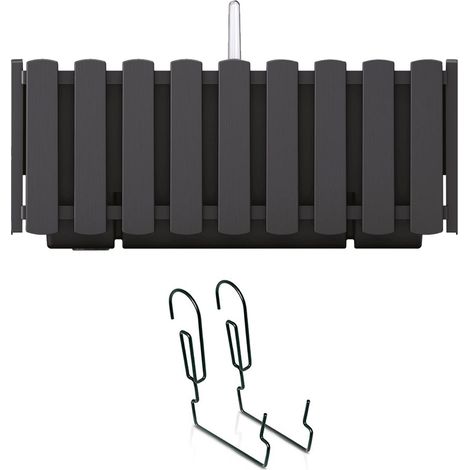 Jardinière de balcon Boardee 38x18x16 cm - Anthracite (1/5)