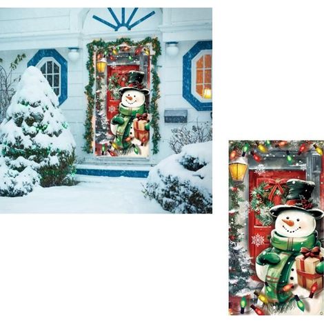 Türdekoration Weihnachten, 90 x 180 cm - Weihnachtsmann-Eingangstürvorhang