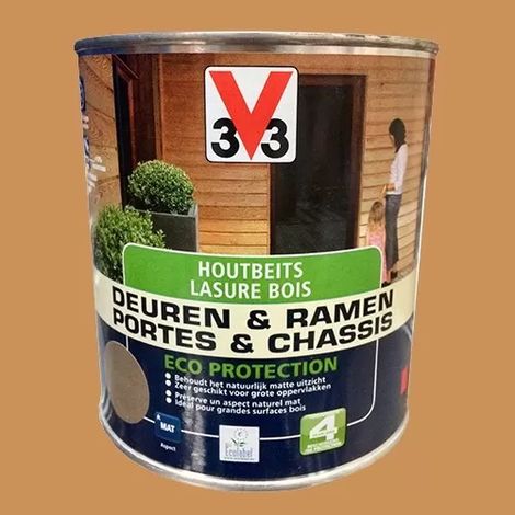 V33 Lasure Portes et chassis 4 ans Eco Protection Chêne Moyen 0,75 L (1/2)