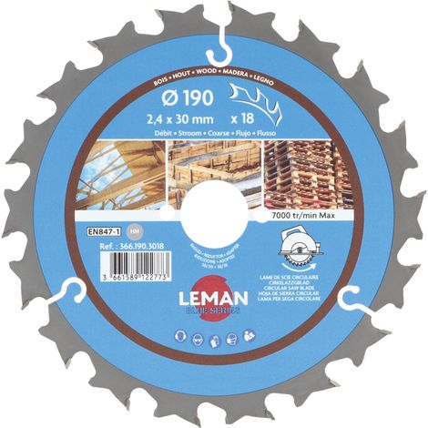LAME CIRC.HM CHANTIER D190X2.4X30 Z=18 ALT POS+AR - 366.190.3018 - LEMAN (1/4)
