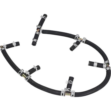 Durite de retour huile injecteur moteur avec té acier 3 voies refroidi, tuyau retour injecteur pour CAT E320C (1/5)