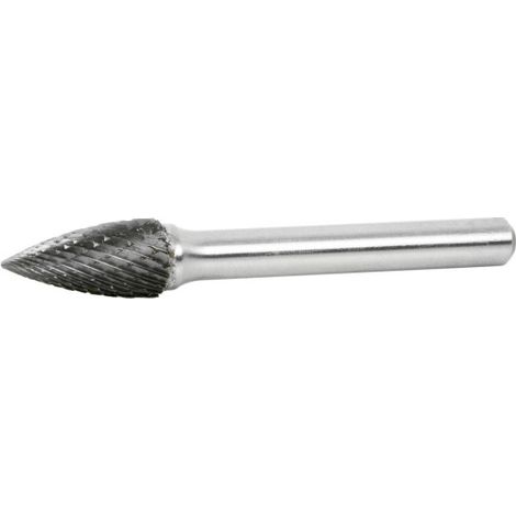 Fresas Rotativas Metal Duro Dentado Cruzado Árbol Punta Ojiva                                                          Ø 10mm - Largo corte 19mm - L 65mm