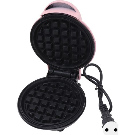Mini Gaufrier Bâton Antiadhésif Double Face Multifonction pour Sandwichs et Toasts - Prise Ronde 110V Rose (1/5)