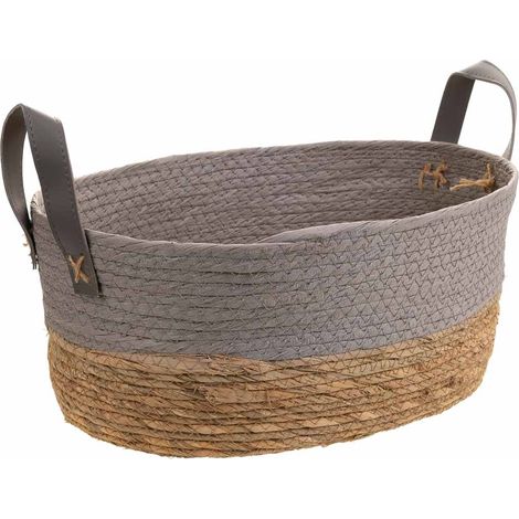 Cesto gris de cuerda trenzada 40x30x18 (1/5)