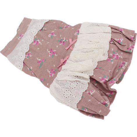Robe d'été à fleurs avec nœud papillon pour chien, style princesse, pour petits animaux de compagnie (chiens, chiots, chats). Taille M. (1/5)