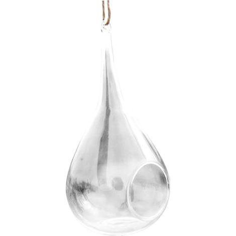 Pot de fleurs suspendu en verre transparent forme larme ifundom, support facile à utiliser (1/5)
