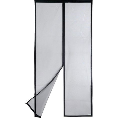 Magnetisches Moskitonetz für Türen 120x210 cm schwarz – extrem widerstandsfähiges, verstärktes Netzgewebe, vollständiger Magnetverschluss oben und unten, selbstabdichtend. (1/4)