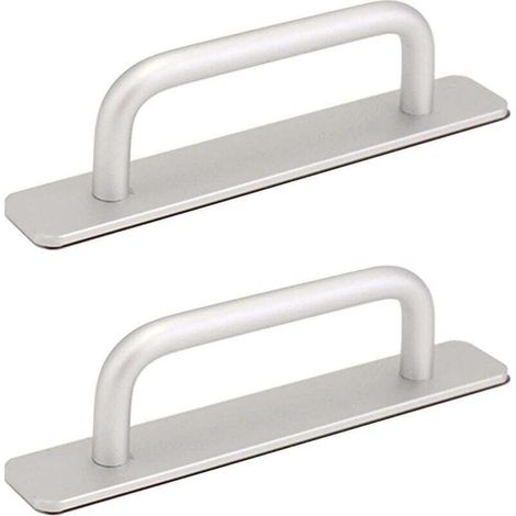 2 Stück Schiebetürgriffe im Scheunentor-Stil, Schiebetürgriffe mit Edelstahlplatte für Scheunentüren, Kleiderschränke, Schränke – 160 mm