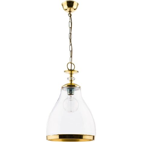 Lampada a sospensione industriale ISLA Jupiter E27 ottone e vetro