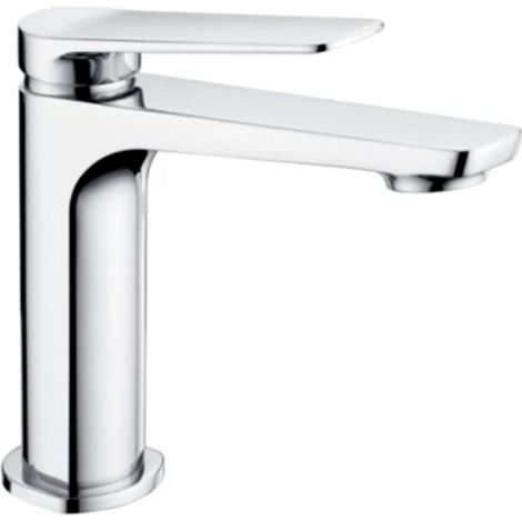 IMEX grifería de lavabo cromada en latón con cartucho cerámico Ø26 mm y set de 2 flexibles 3-8 para instalación segura y práctica modelo Imex-BDN047-1 Nápoles (1/3)