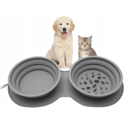 Faltbarer, langsam trocknender Futternapf für Hunde und Katzen, Reise-Silikon (1/3)