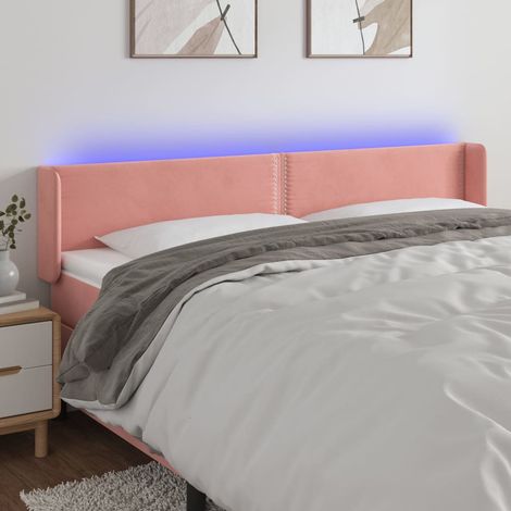 Cabecero con LED de terciopelo rosa 183x16x78/88 cm vidaXL (1/5)