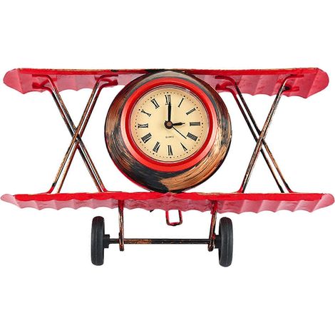 Airplane Clock Model Abstract Statue Sculpture Home Desk Bathroom Decoration (1/5)