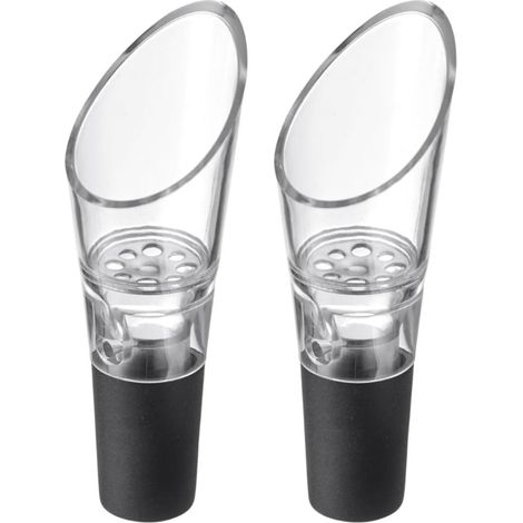 Decanter e beccuccio (set da due pezzi) – adatto a diverse bottiglie di vino e garantisce una chiusura ermetica – materiali: plastica, acciaio inox (1/5)