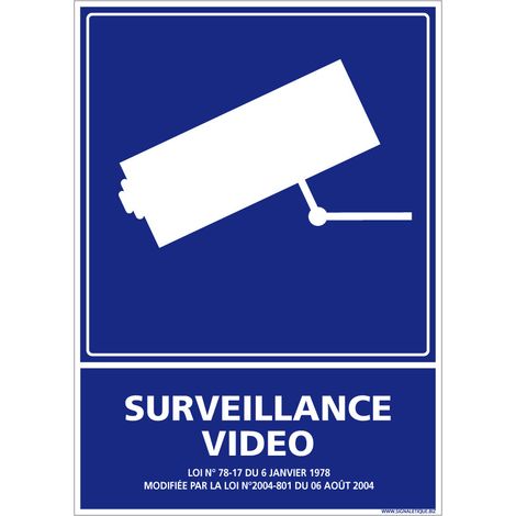 Panneau Information Surveillance Vidéo. Signalisation Information et Vidéoprotection. Autocollant, PVC, Alu - Plastique PVC 1,5 mm - 450 x 630 mm