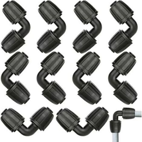 10 Pieces Micro Drip System L Fitting - 1/2\" Joint, Elbow Garden Hose Connectors, Universal, Sturdy and Durable, for Agricultural and Home Irrigation Accessories (1/5)