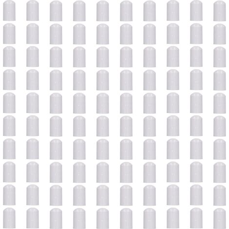 100 pièces Embouts de tige en plastique technique étanches, capuchons de protection pour tube et roulement, système de clôture électronique, blanc 12,5mm (1/5)