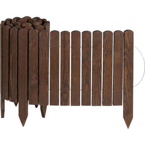 Creative Home Wooden Garden Edging 200 x 40 cm Flexible Rollborder Brown