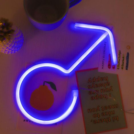 Lumières néon LED - Nouvelles enseignes lumineuses - Panneaux lumineux pour hommes - Lumières néon pour la décoration de chambre et de salle de bain - Lumières néon pour la décoration de fêtes et de f (1/5)