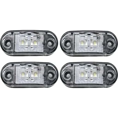 4pcs LED side sign Light 12V / 24V avant et arrière lampe indicateur étanche position sidelight pour caravane, fourgon, camion, remorque, voiture, bateau de bus, Blanc (1/5)