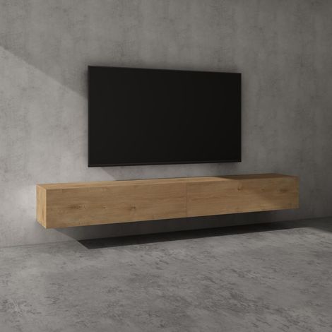 doporro Mobile Porta TV Sospeso 240 cm con 2 Ante Marrone Chiaro, Credenza Bassa da Soggiorno Salotto, Madia Consolle per TV Fernsehschrank02 (1/5)
