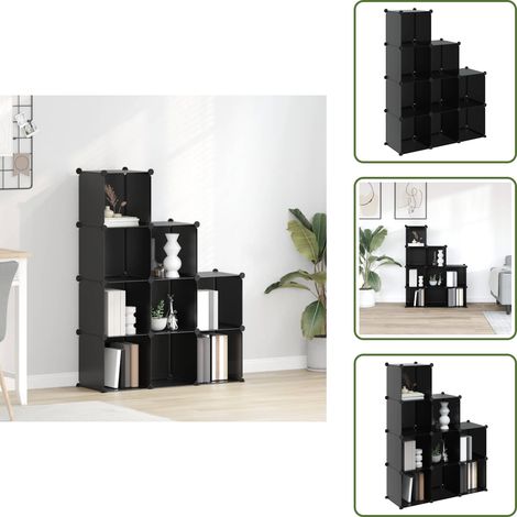 Cubes de rangement 9 pcs Noir PP - Cube De Rangement - Étagères Murales - Rangement Intérieur - Meuble Rangement - Organisateur De Placard (1/5)
